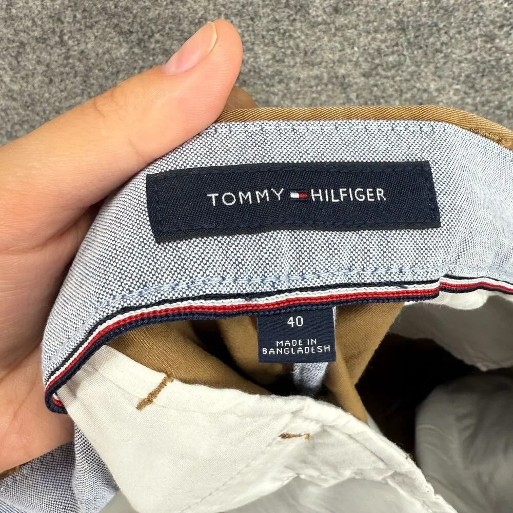Tommy Hilfiger Shorts Men 40 Brown High Rise Chino Flat Front Cotton Pockets